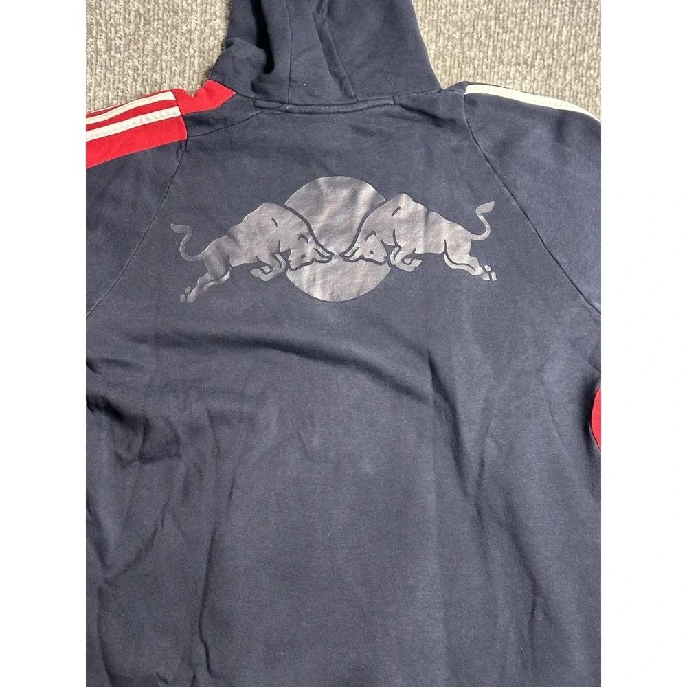 Vintage Adidas Red Bull New York Hoodie Men's 2XL Blue Red Pullover Racing